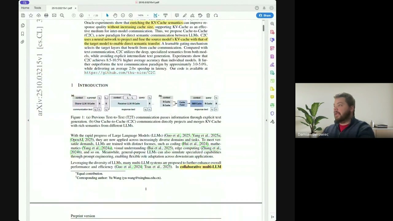 Дамиан представляет Cache-to-Cache: прямая семантическая связь между LLM-ами.