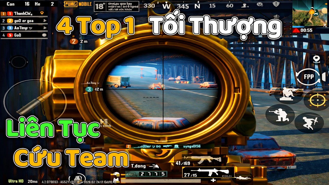 PUBG Mobile | KÈO 4 TOP 1 TỐI THƯỢNG – CHUỖI COMBAT CỨU TEAM CĂNG NHƯ PHIM HÀNH ĐỘNG!
