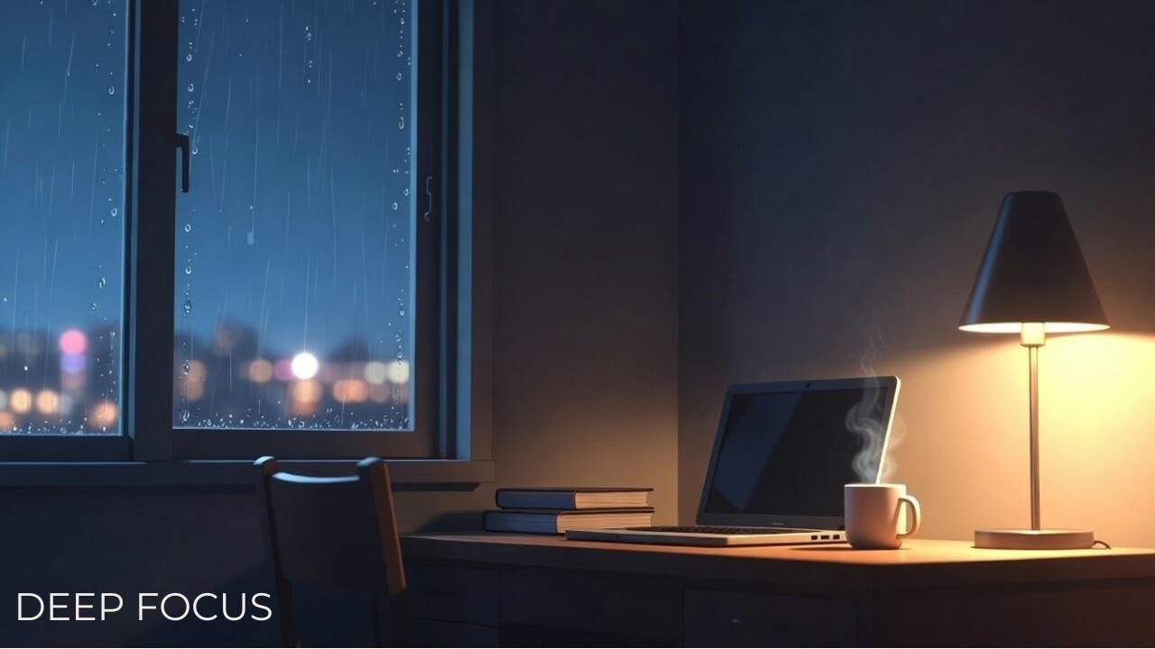 lofi beats for deep focus – rainy night desk ☕🌧️