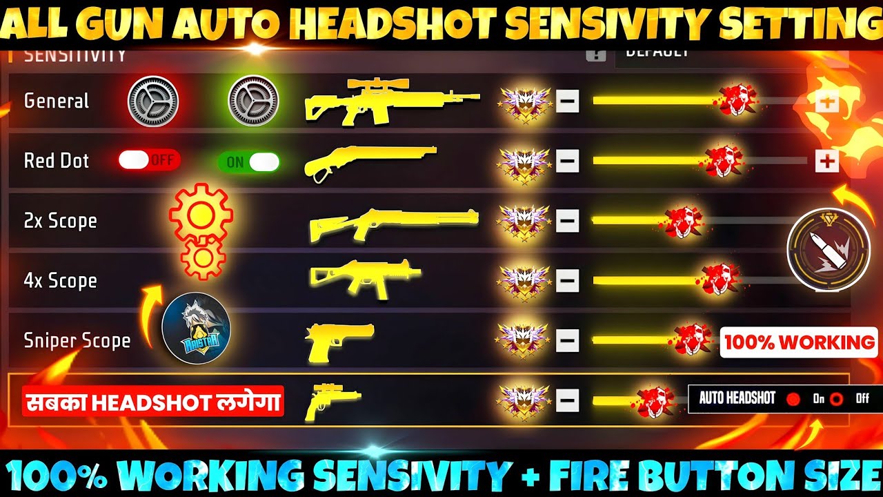 Free Fire Headshot setting 2025 ⚡ Best Sensitivity Settings ⚙️| Sensitivity + Hud Settings Free Fire