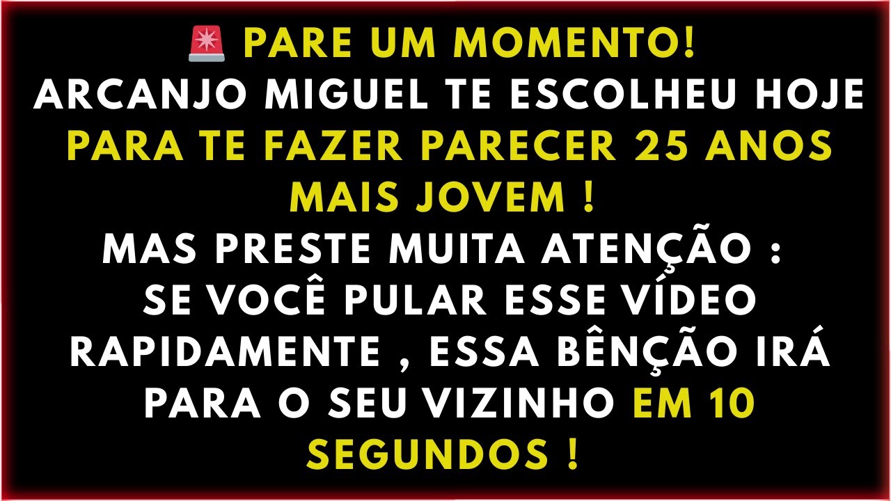 🚨 PARE UM MOMENTO! DEUS TE ESCOLHEU HOJE PARA TE FAZER PARECER 25 ANOS MAIS JOVEM ! MAS PRESTE MUITA