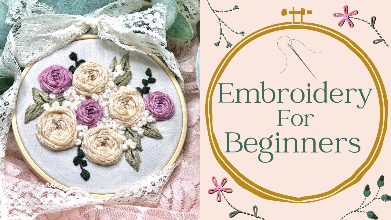 Embroidery For Beginners • Stitching A Kit • Tracing Patterns • Using Printed Fabric As A Pattern