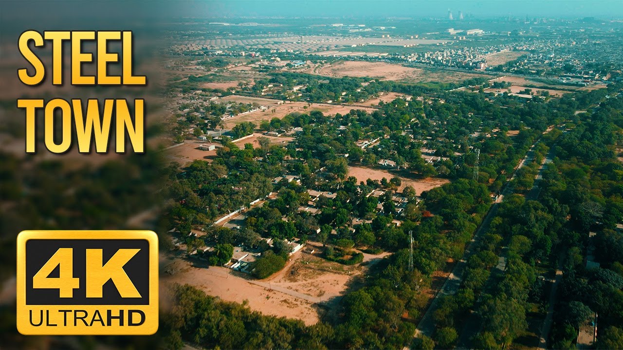 Steel Town Drone Shot 1 - Karachi Aerial View Stock Footage HD 2.7k 4k | Visual Sharks