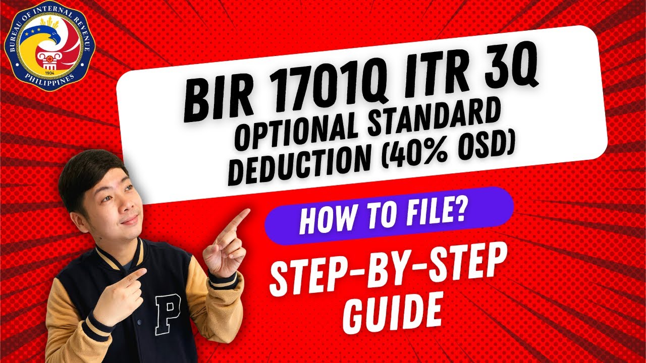 1701Q 3rd quarter 2025 : How to File 1701Q using eBIR Online | 40% Optional Standard Deduction OSD