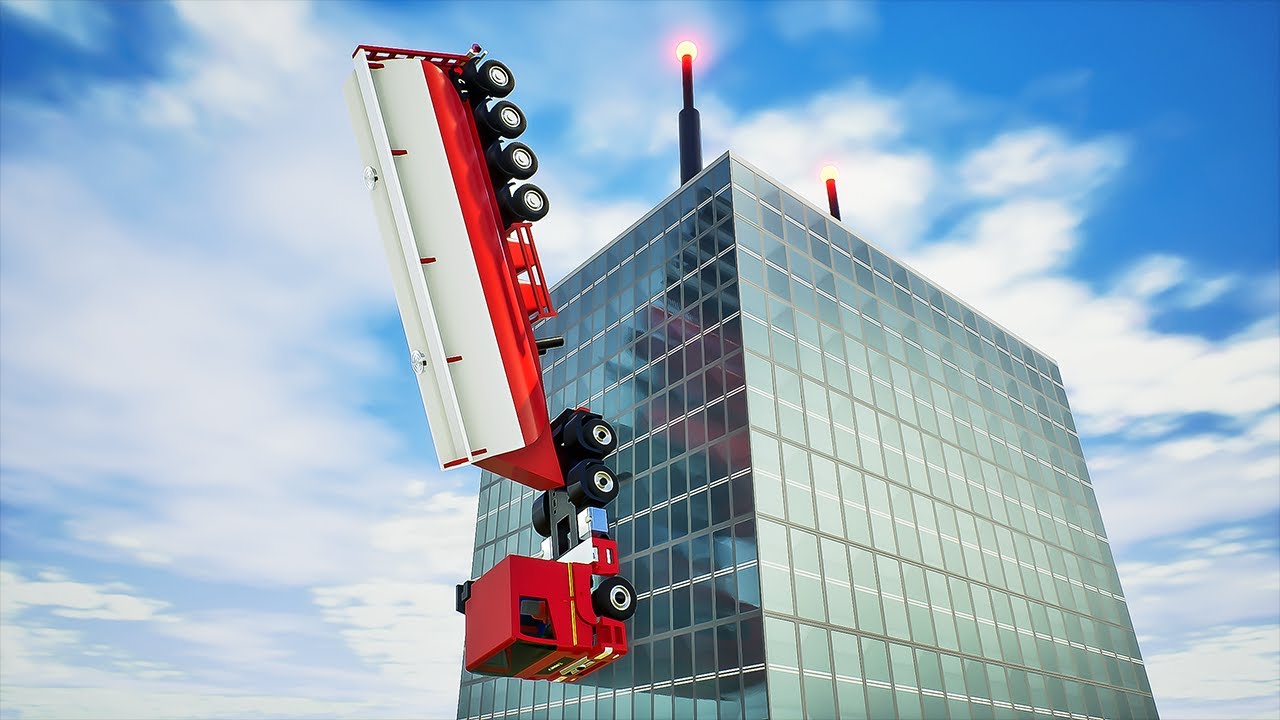 Lego Cars Falls Off Building #9 | Brick Rigs
