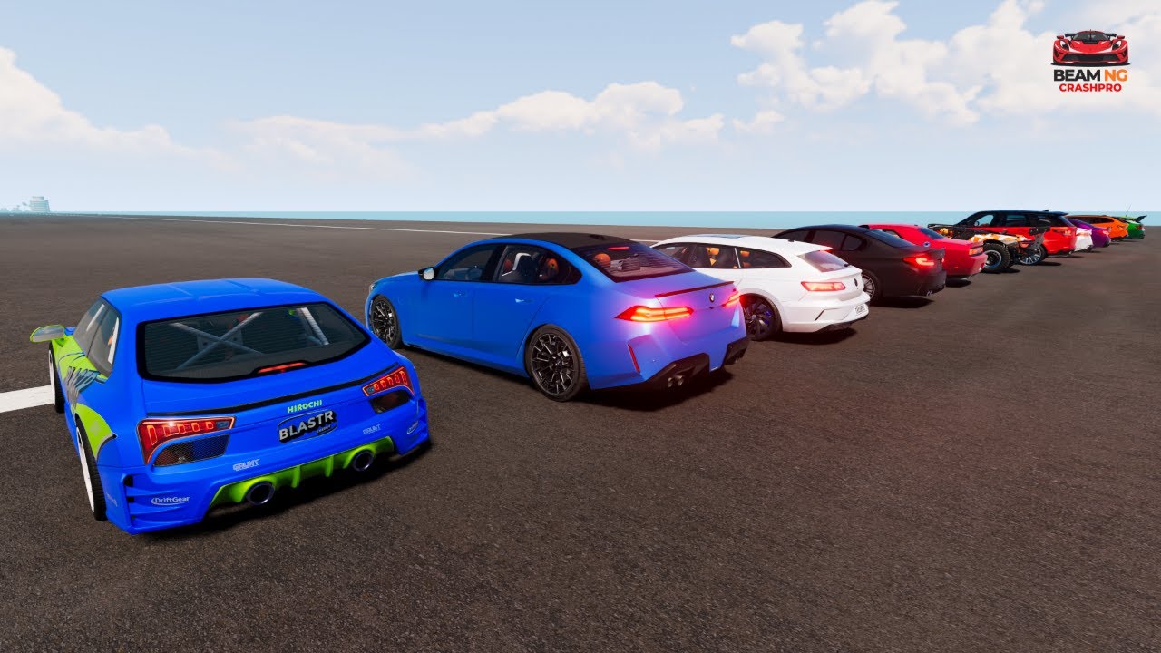 BeamNG.drive Drag Race: Fastest Cars Compete | Massive Crash & Destruction at the End!