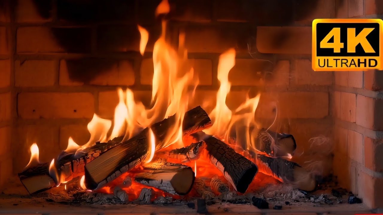 🔥 Cozy Fireplace at Night | Real Crackling Fire Sounds for Deep Sleep (1 Hour)#relax #ambience #usa 