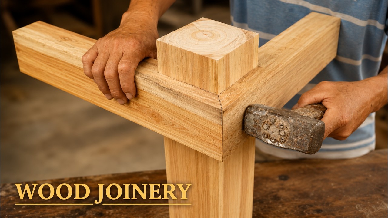 EXTREME SIMPLE Traditional Japanese Wood Joinery - Hand Cut Three-Way Wood Joints Structure