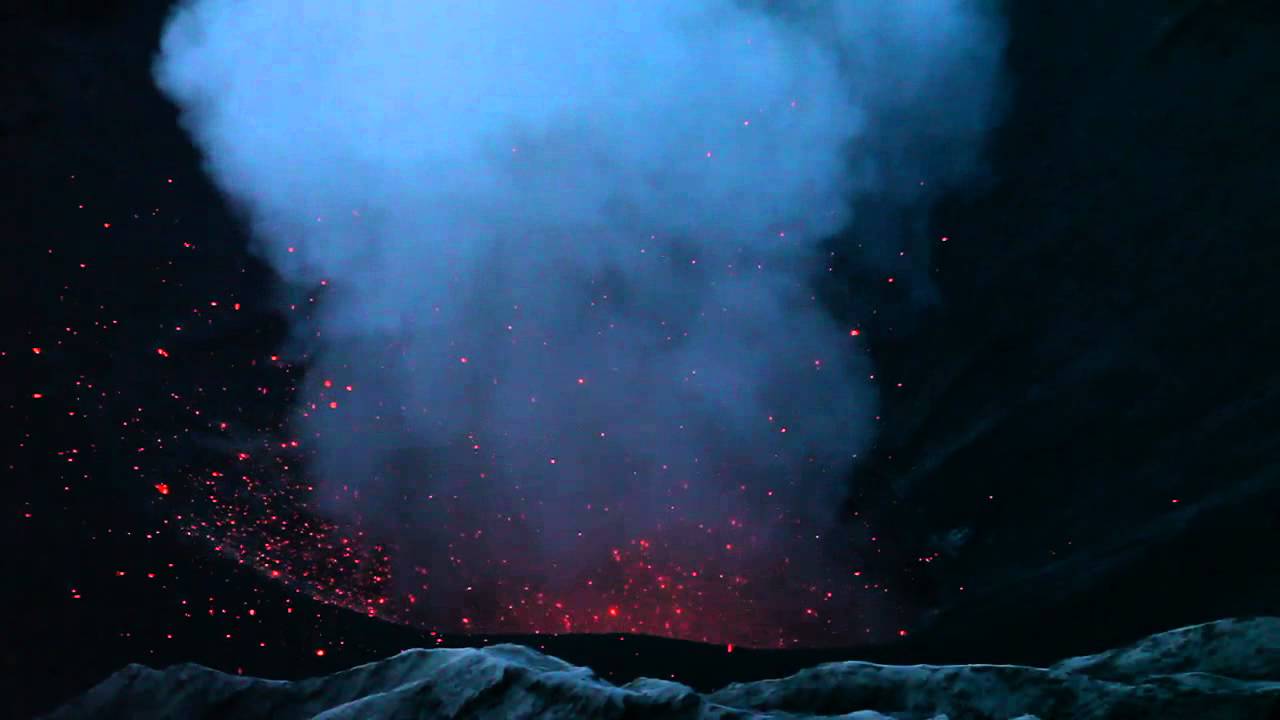 Powerful strombolian explosions in crater of Bromo Volcano, 2010-11 eruption