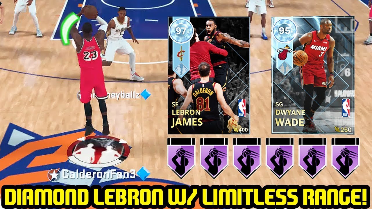 DIAMOND LEBRON JAMES w/ HOF LIMITLESS RANGE! D WADE DUO! NBA 2K18 MYTEAM GAMEPLAY