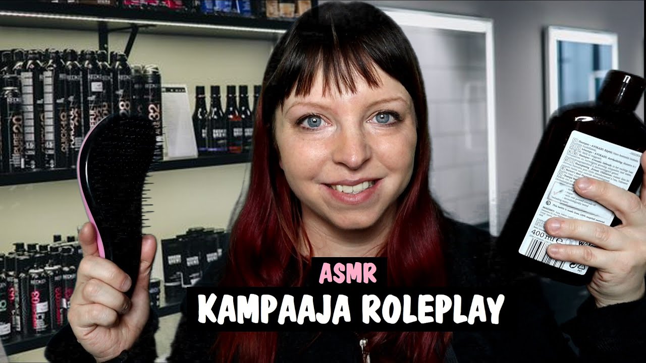 ASMR - Kampaaja ROLEPLAY - hiusten harjaus, hiusmaski ja päähieronta 💆‍♀️