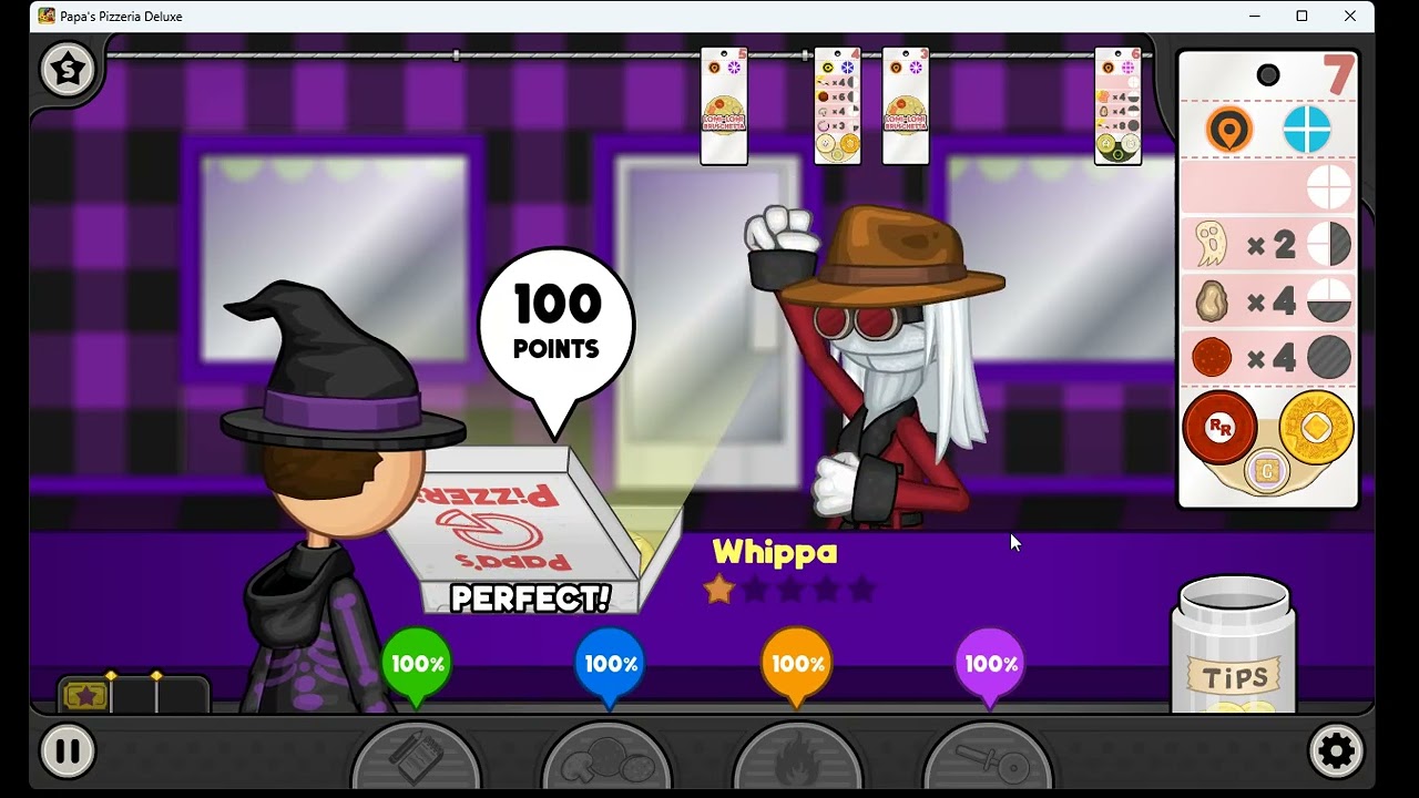 Papa's Pizzeria Deluxe: All Haloween Toppings Unlocked