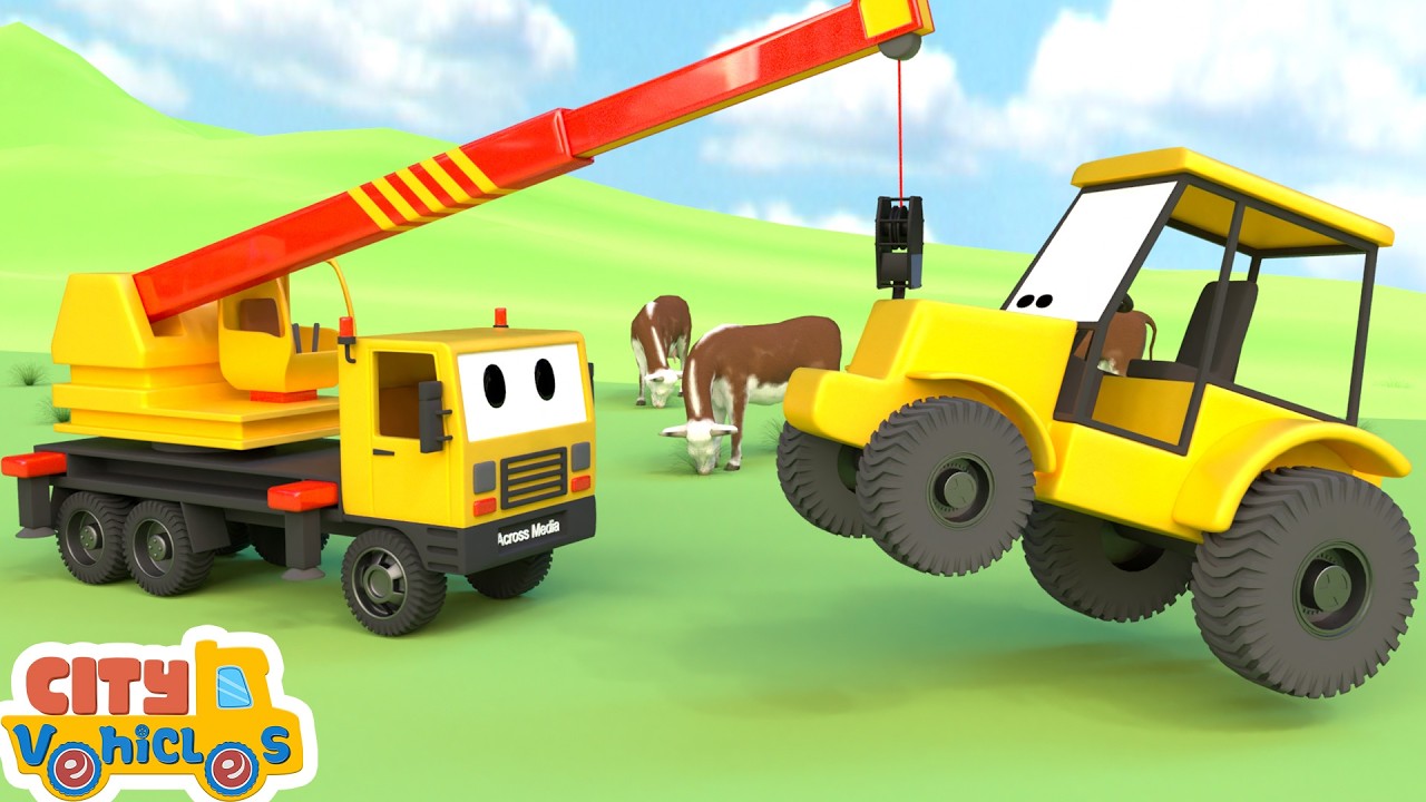 Dog Rescue on the Farm – Tractor & Construction Team to the Rescue! 🐶🚜