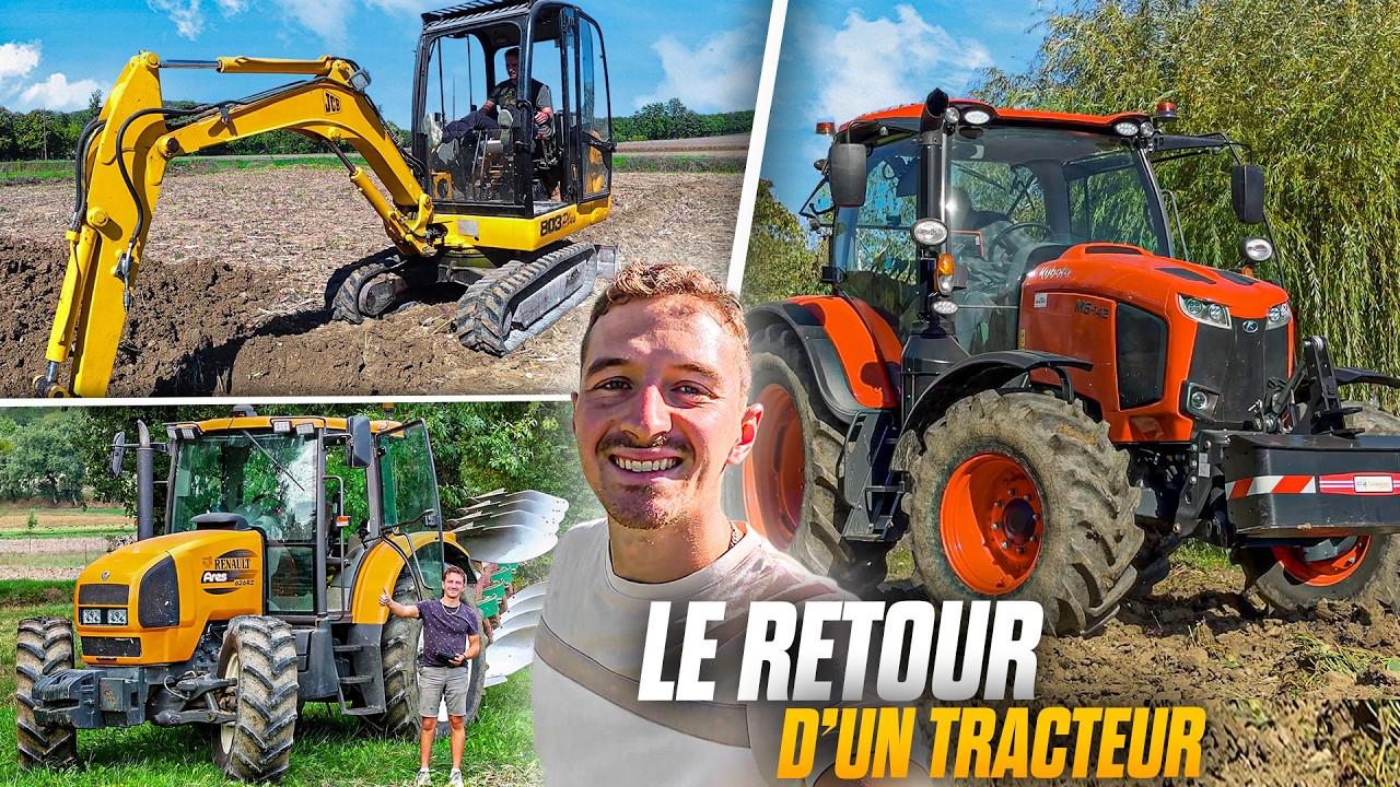 LE RETOUR D'UN TRACTEUR ! Drains, labour et test d'un KUBOTA