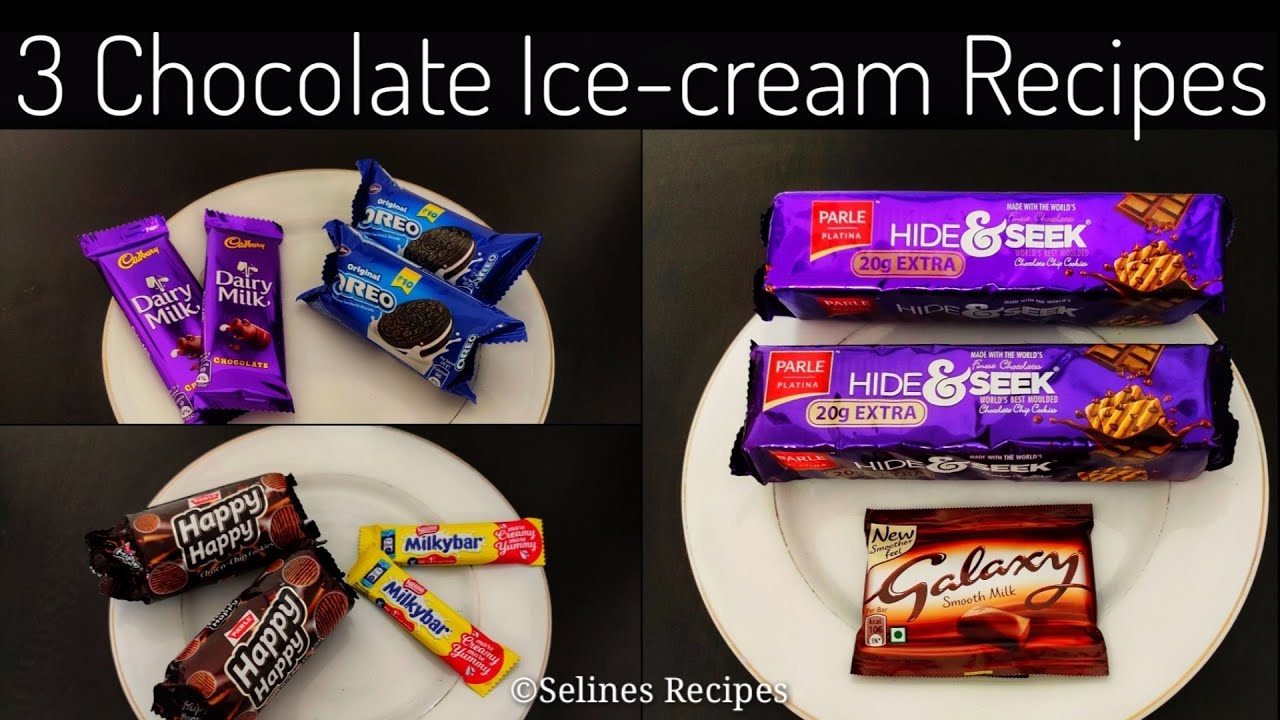 3 Easy Chocolate Ice cream Recipes |Dairy Milk Icecream |Chocolaty Chocobars |Biscuit Ice Creams |
