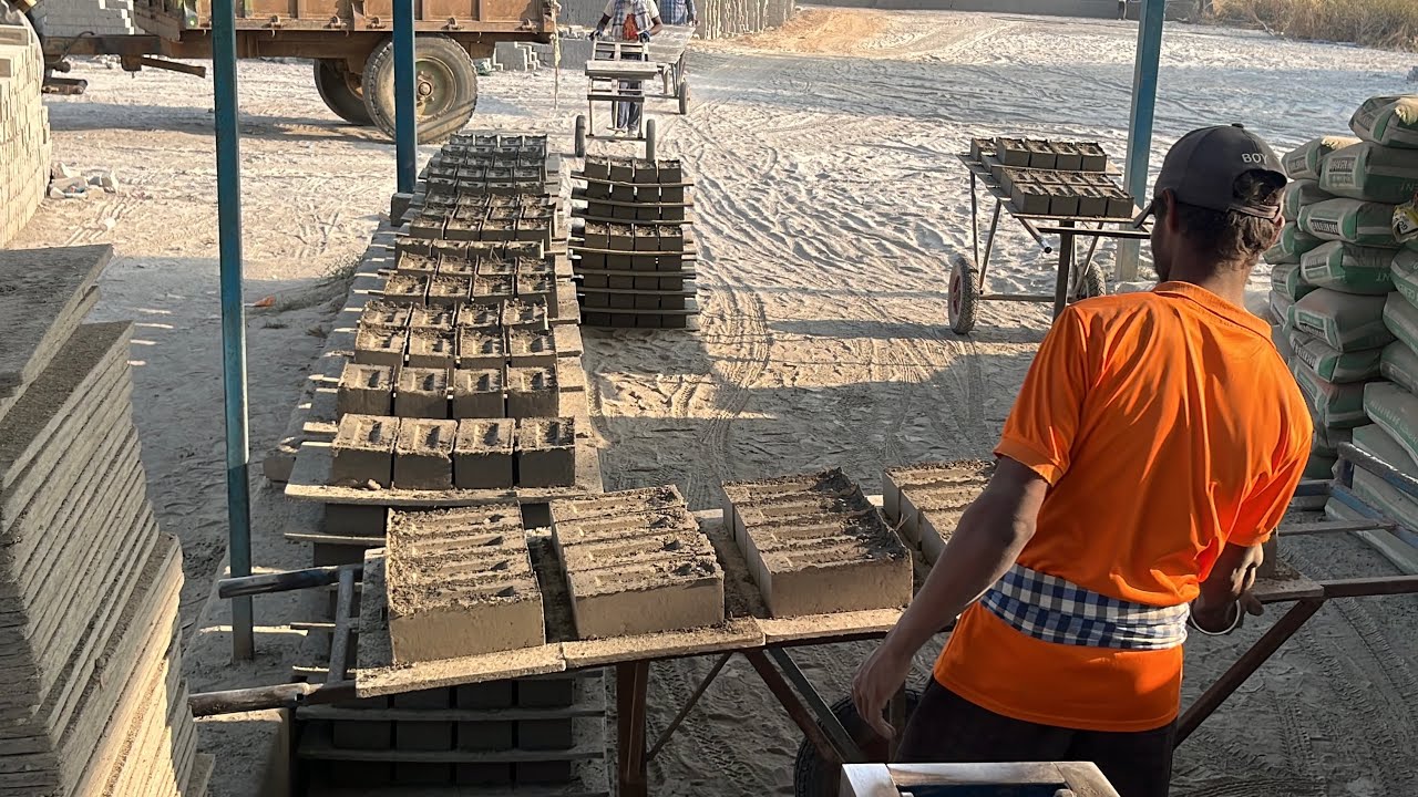 MD Bricks 🧱 And Construction | FLYAsh Bricks Machine Making Full Process In Village Area | ASMR 