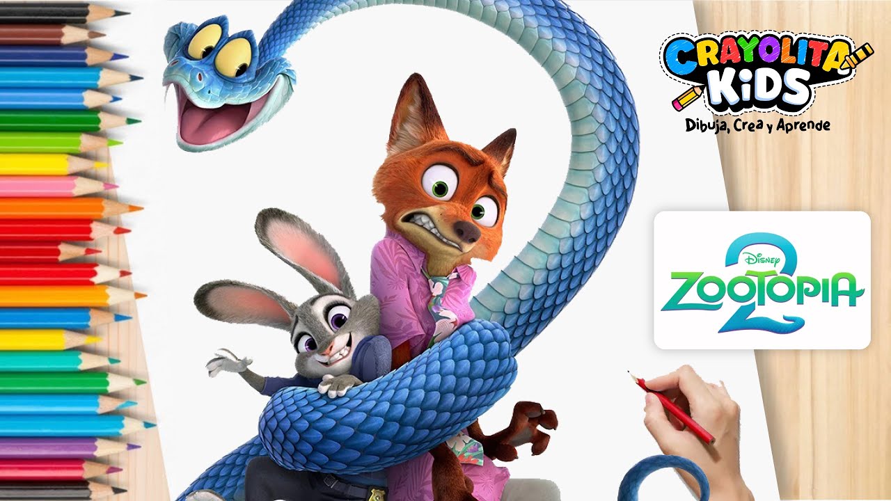 Zootopia 2 Dibuja y Colorea a Nick y Judy de Zootopia 2 Crayolita Kids 