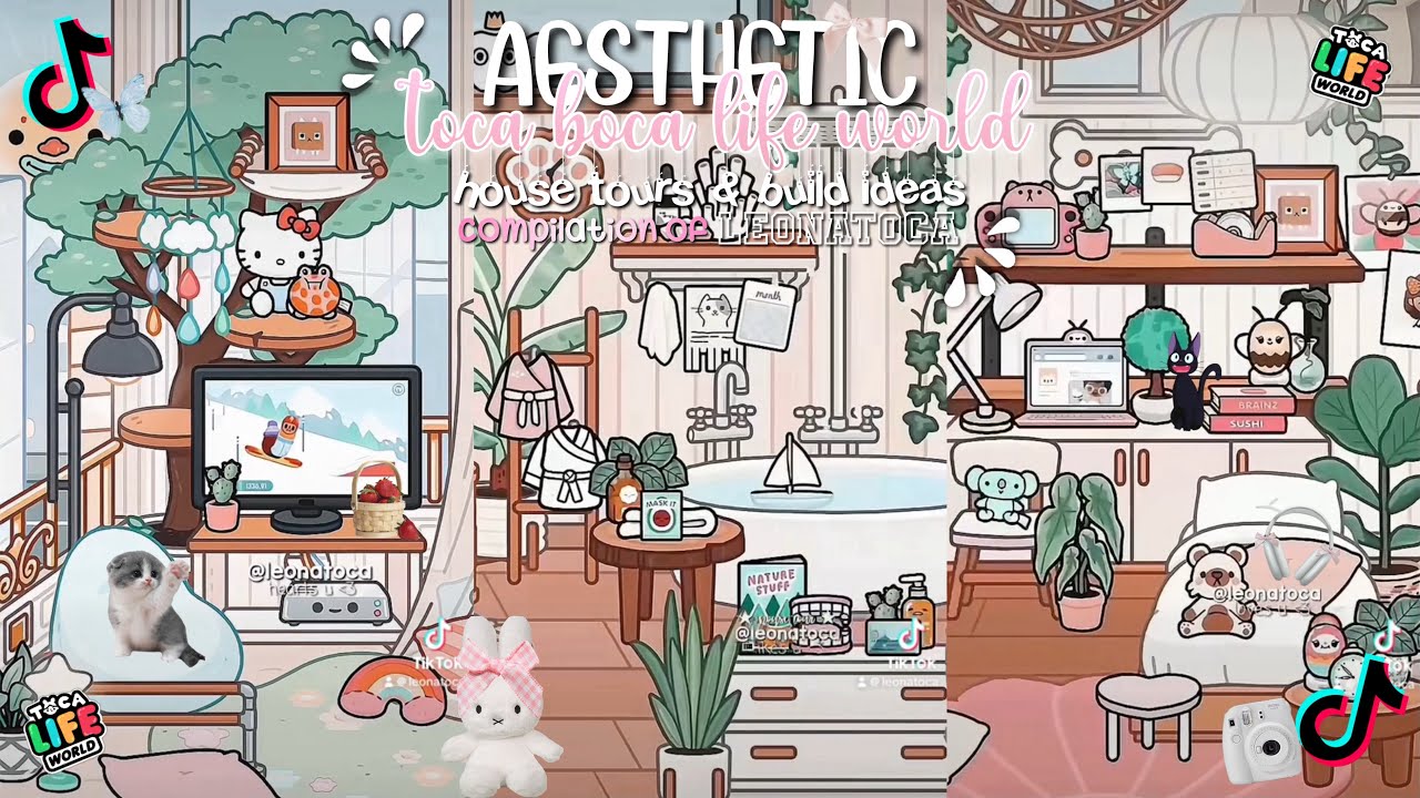aesthetic Toca Boca house tours & ideas 🌅🤍┊⊹ tiktok compliation ⊹┊leonatoca ୨ৎ Toca Boca Life World