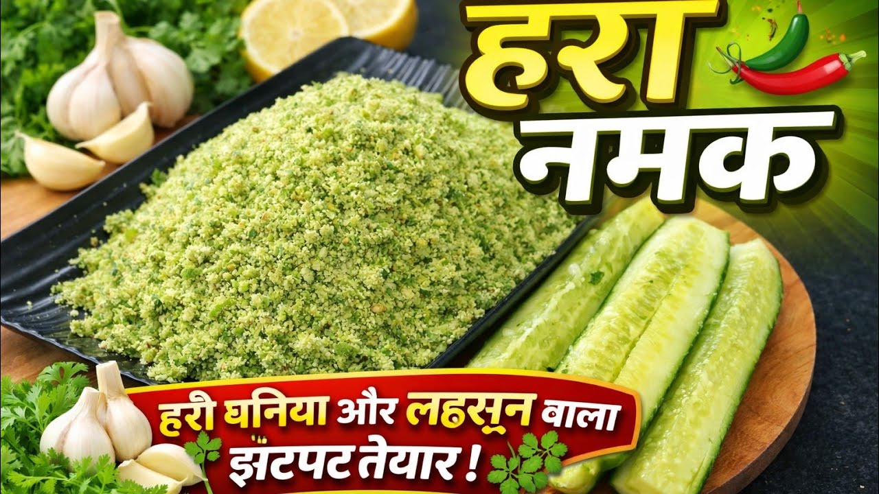 हरा नमक  hri धनिया लहसून  वाला नमक  #howtomake it home  