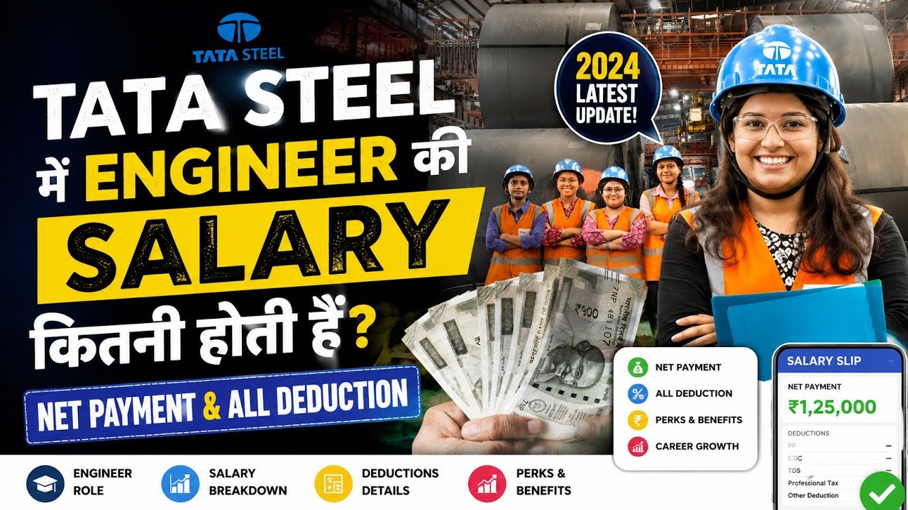 TATA STEEL ENGINEER SALARY | Net Salary | Deduction | HRA | Allowance