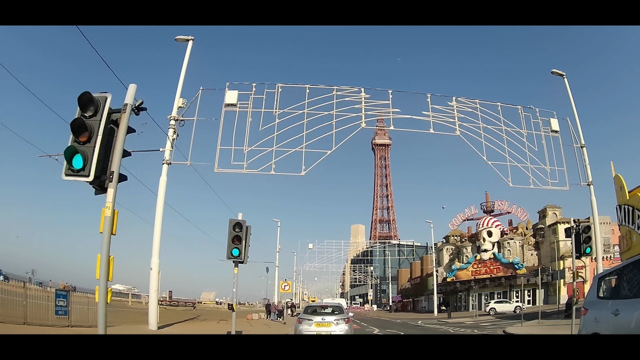 Scenic 4K Drive from Lytham to Bolton FC: Blackpool, Cleveleys, Fleetwood and Motorways Road Trip