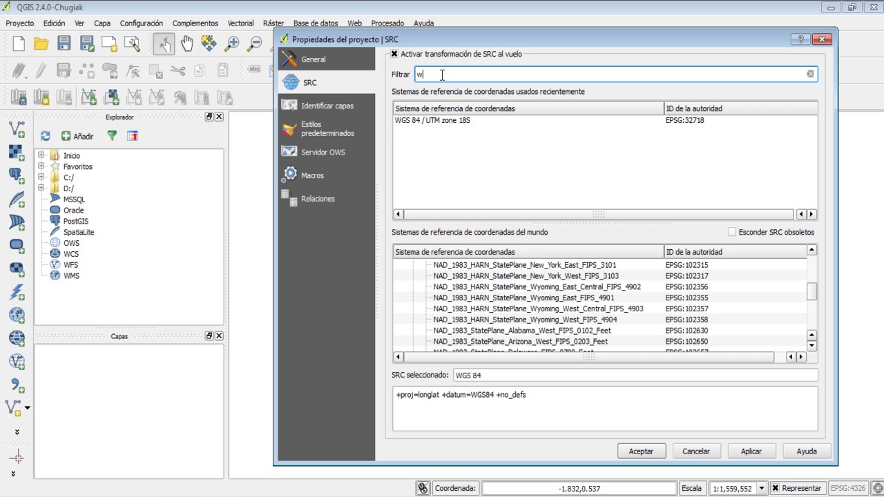 interface definicion de proyeccion