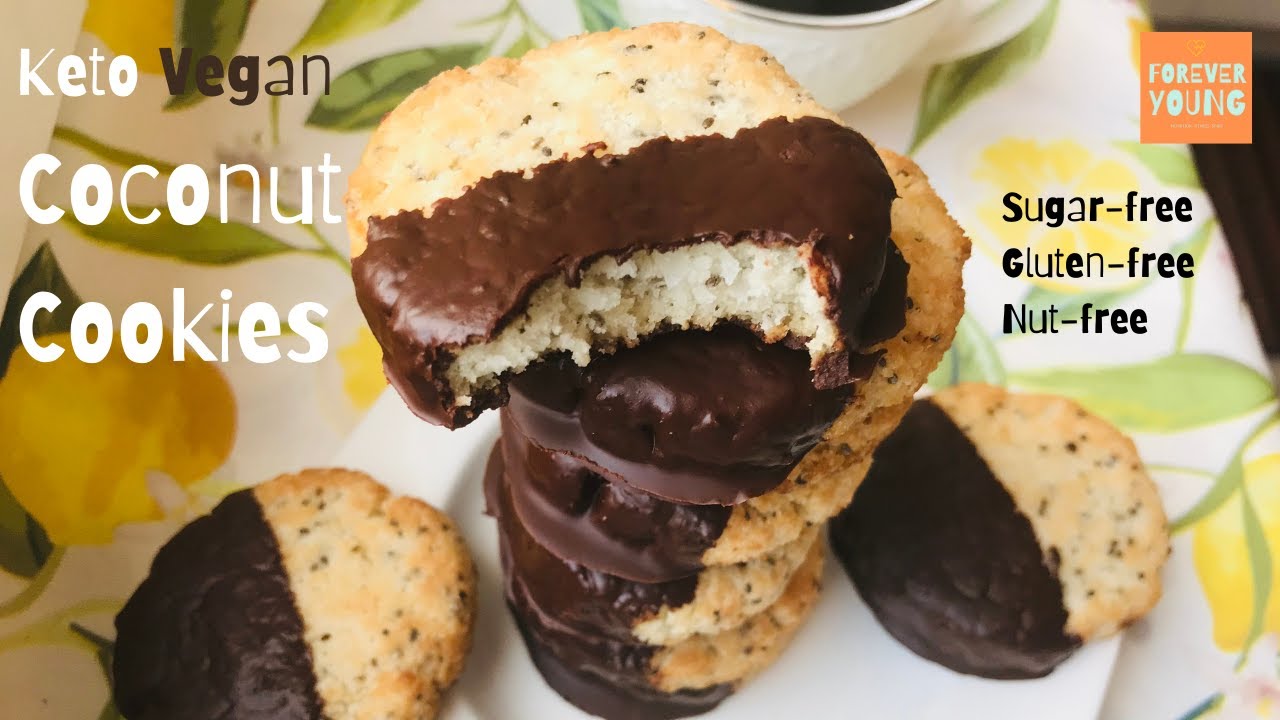 Keto (vegan) Coconut Cookies🧡Gluten-free, Sugar-free, Nut-free⎪Subtitles in🇺🇸🇮🇹🇩🇪🇯🇵