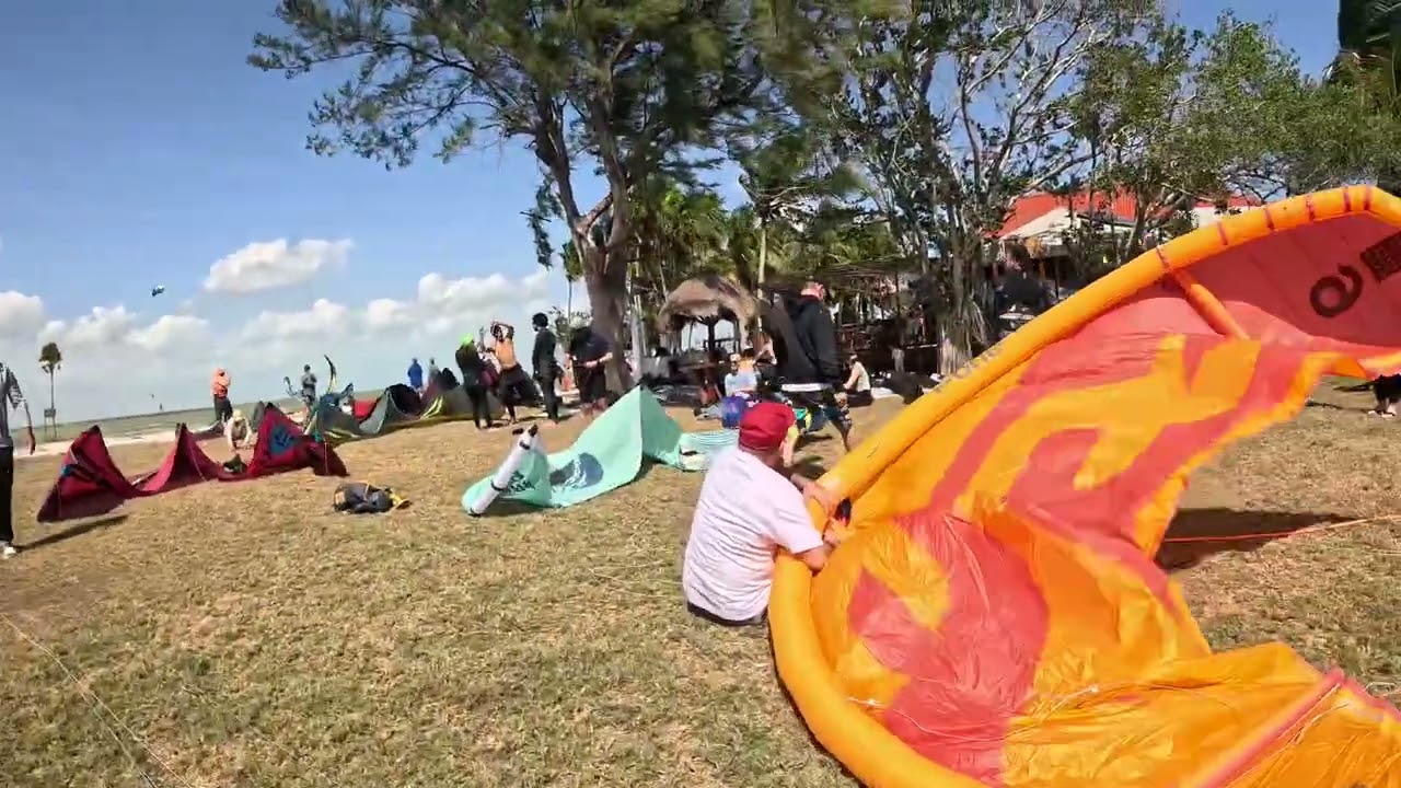 Windy Day Kitesurfing Action at Ikarus Isla Blanca Cancun