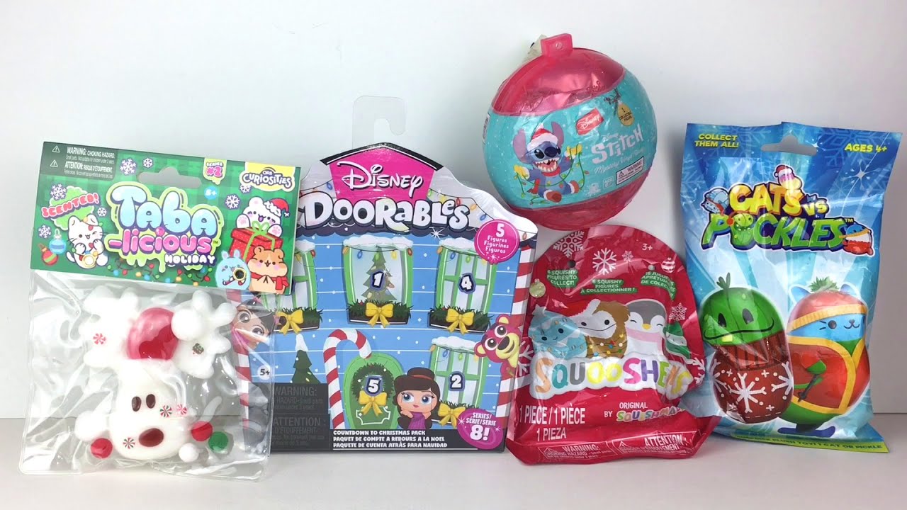 Фигурка Стича из праздничной коллекции, фигурки Disney Doorables, плюшевые игрушки Squishmallows ...