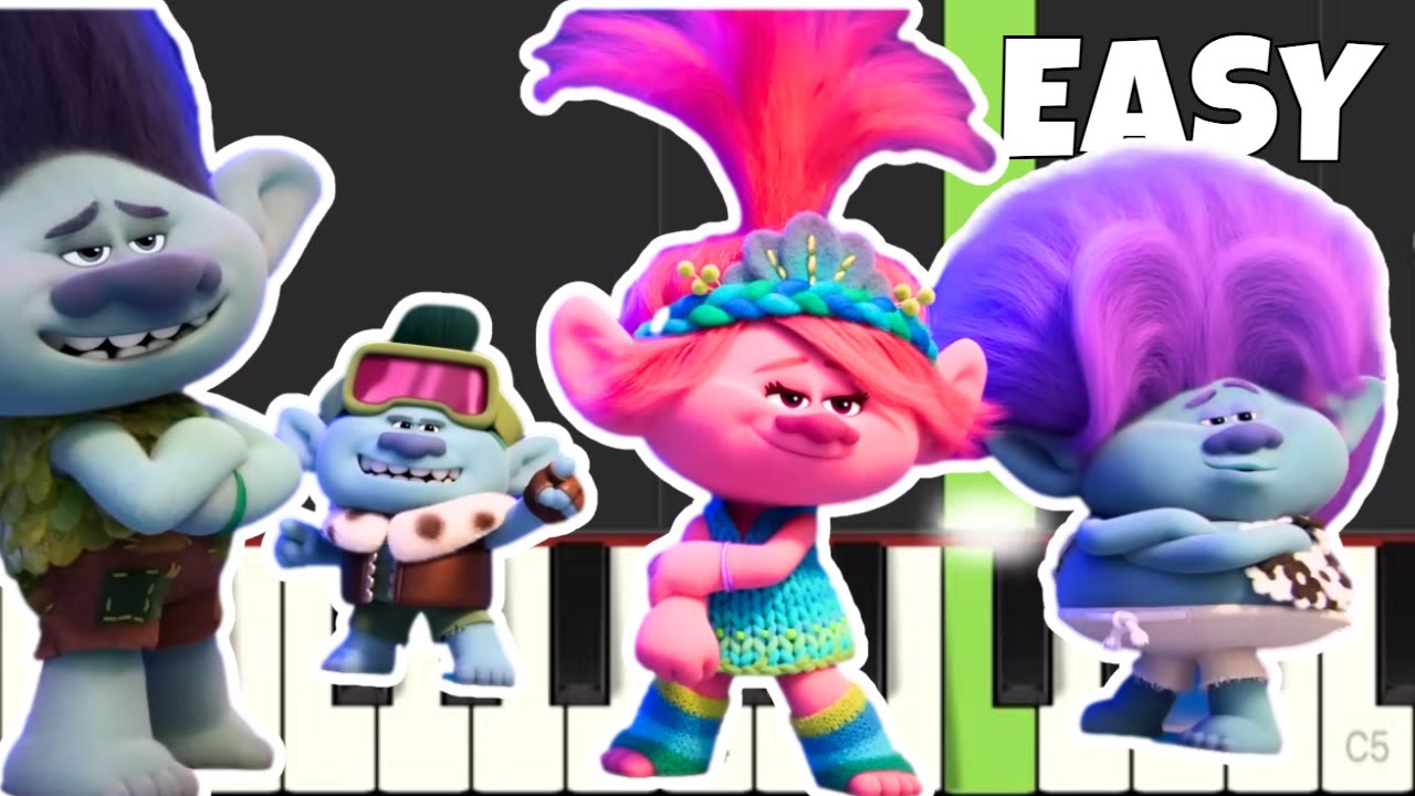 Trolls Band Together - I Want You Back Medley - EASY Piano Tutorial -Branch's Boy Band Reunion!