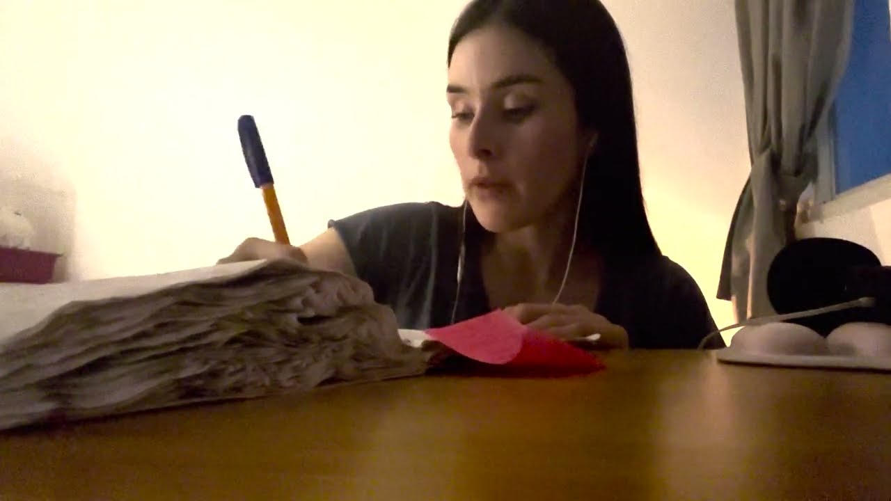 ASMR | sonido hoja arrugada - escribiendo afirmaciones positivas para dormir - crinkly notebook