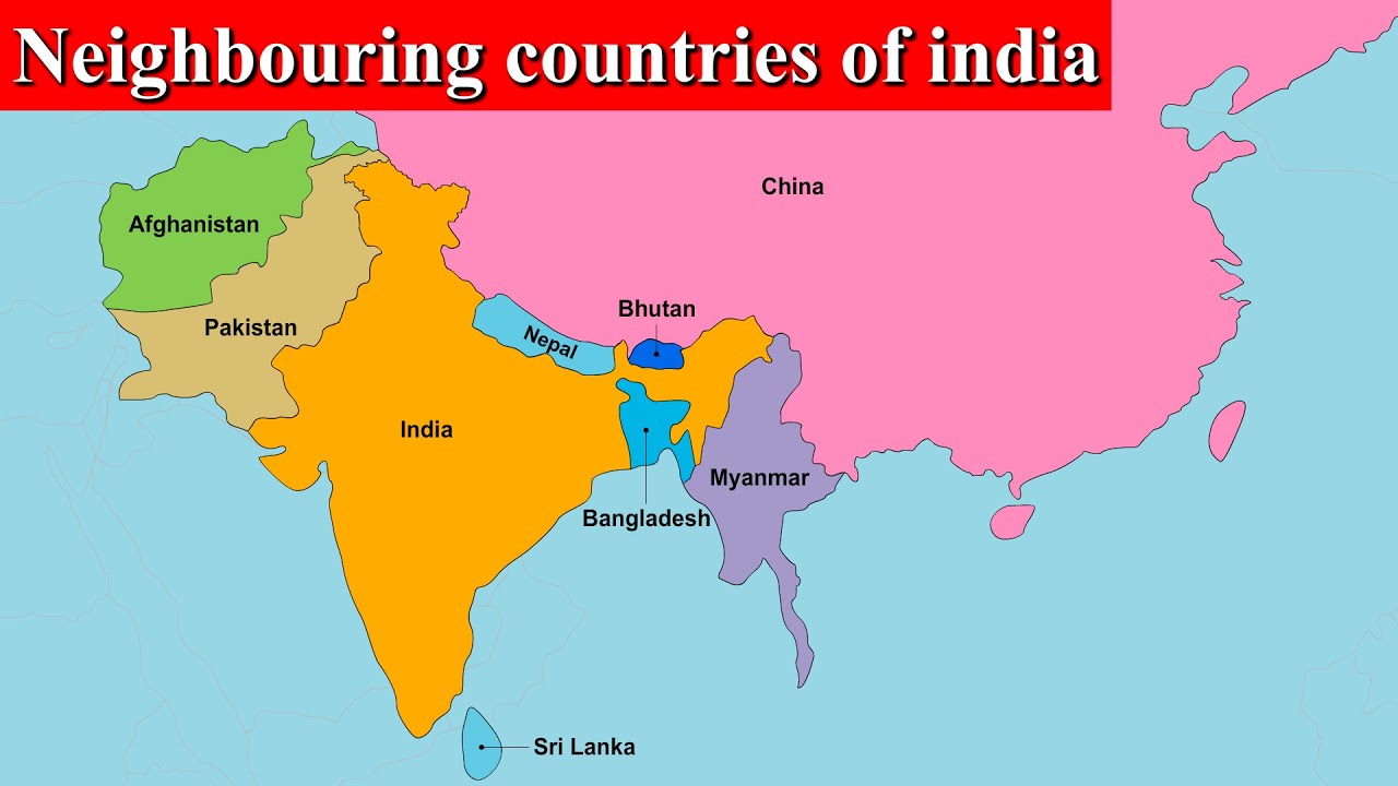Neighbouring countries of india | educational video for kids | E-learning studio