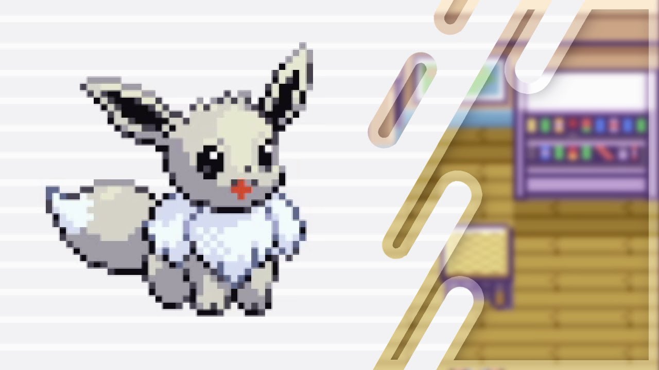 Shiny Eevee in Pokemon FireRed after 26,384 soft resets