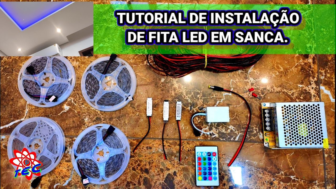 INSTALAÇÃO DE 15 METROS DE FITA LED RGB 3528 COM FONTE DE 12 VOLTES E AMPLIFICADOR.
