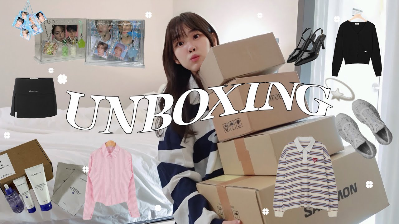 𝙐𝙉𝘽𝙊𝙓𝙄𝙉𝙂🌟허겁슨 지겁슨 택배깡으로 시작하는 봄맞이 ✿˖°+ 엔시티위시 스미니 꾸미기 ੈ✩| 살로몬 * 키튼힐 * 셔츠 * 가디건 * 개강룩 * 봄 룩북 * 언박싱 | 단아한