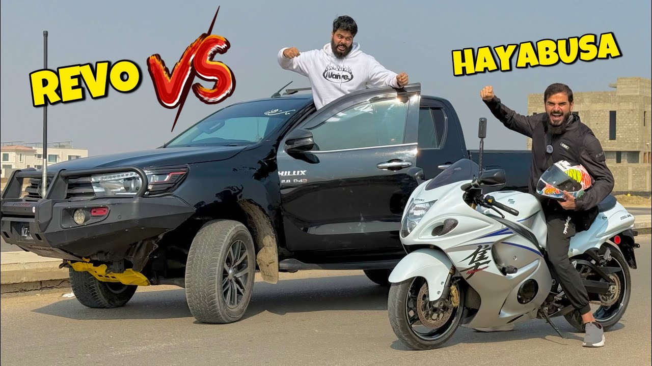 Syed fahad ki revo aur hayabusa ki drag race karwa di 🛻🏍️ Kon jeetey ga ?