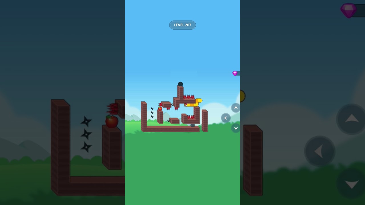 Hungry Worm Level 207 Gameplay 🐛 | Beginner’s Guide & Puzzle Walkthrough | Mobile Game Fun!