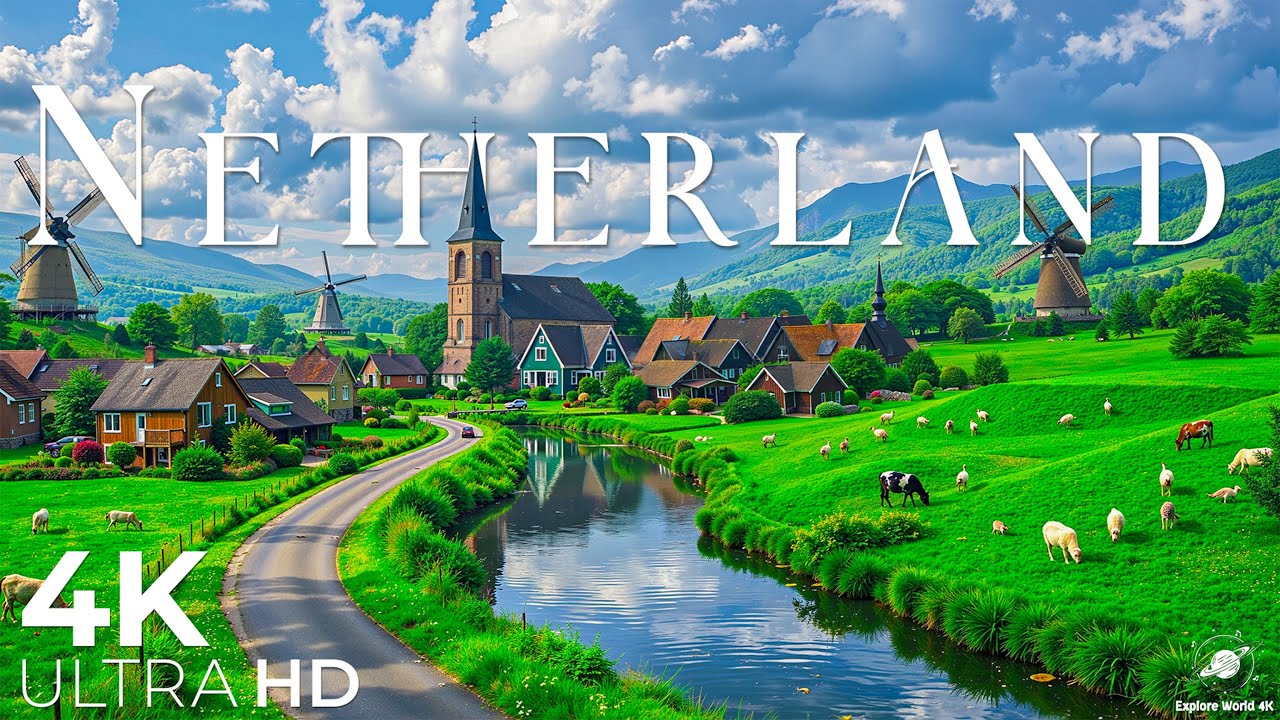 Нидерланды 4K | Живой пейзаж света – ровный горизонт, легкий ветерок и абсолютный баланс