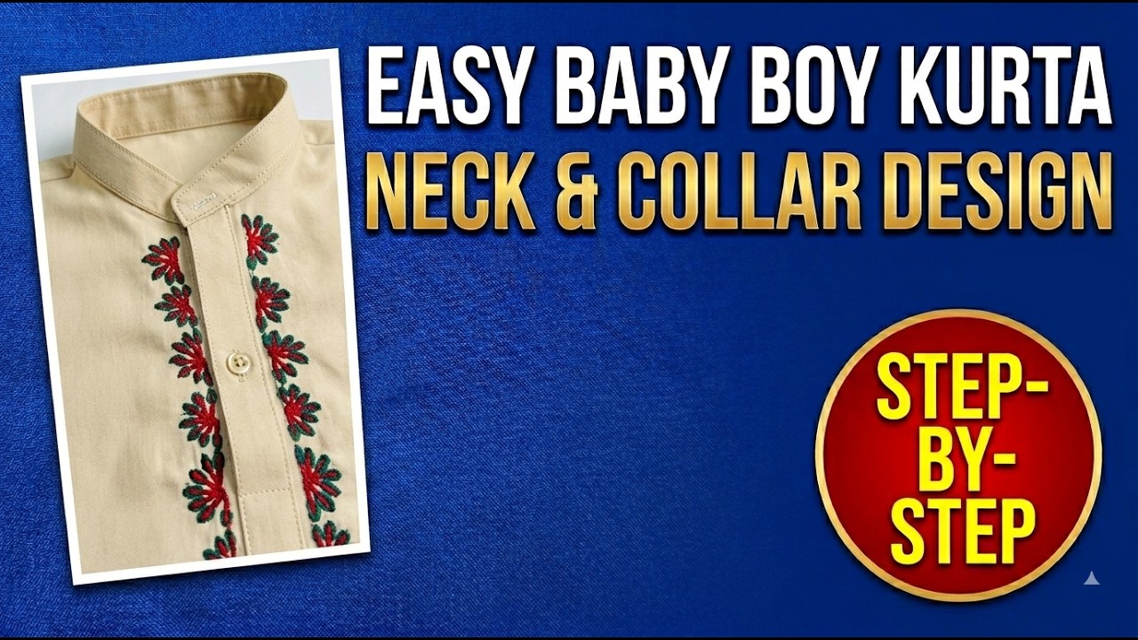 Baby boy kurta design, hand embroidery tutorial @uroojart