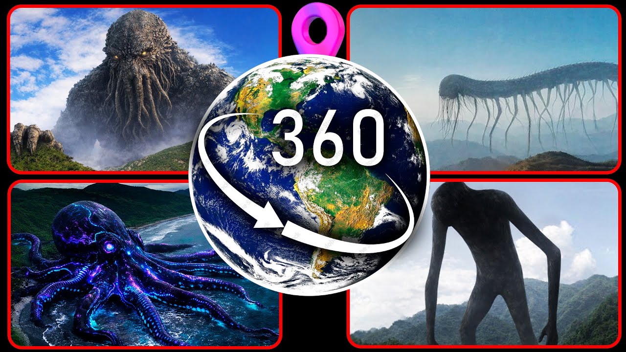 Top 4 Mysterious Scary Creatures Found on Google Earth! — VR 360°