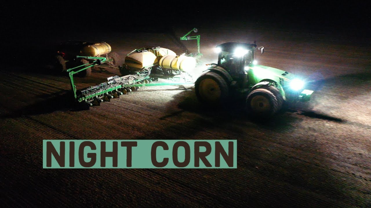 High Speed John Deere Corn Planter Lighting Up The Night