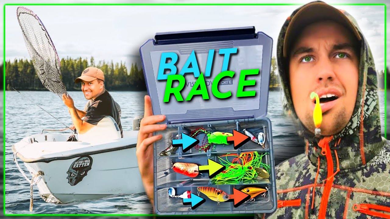 BAIT RACE (!! HEKTISK FISKEDUELL !!) Först att fånga fisk på alla beten vinner (Two Hunters)