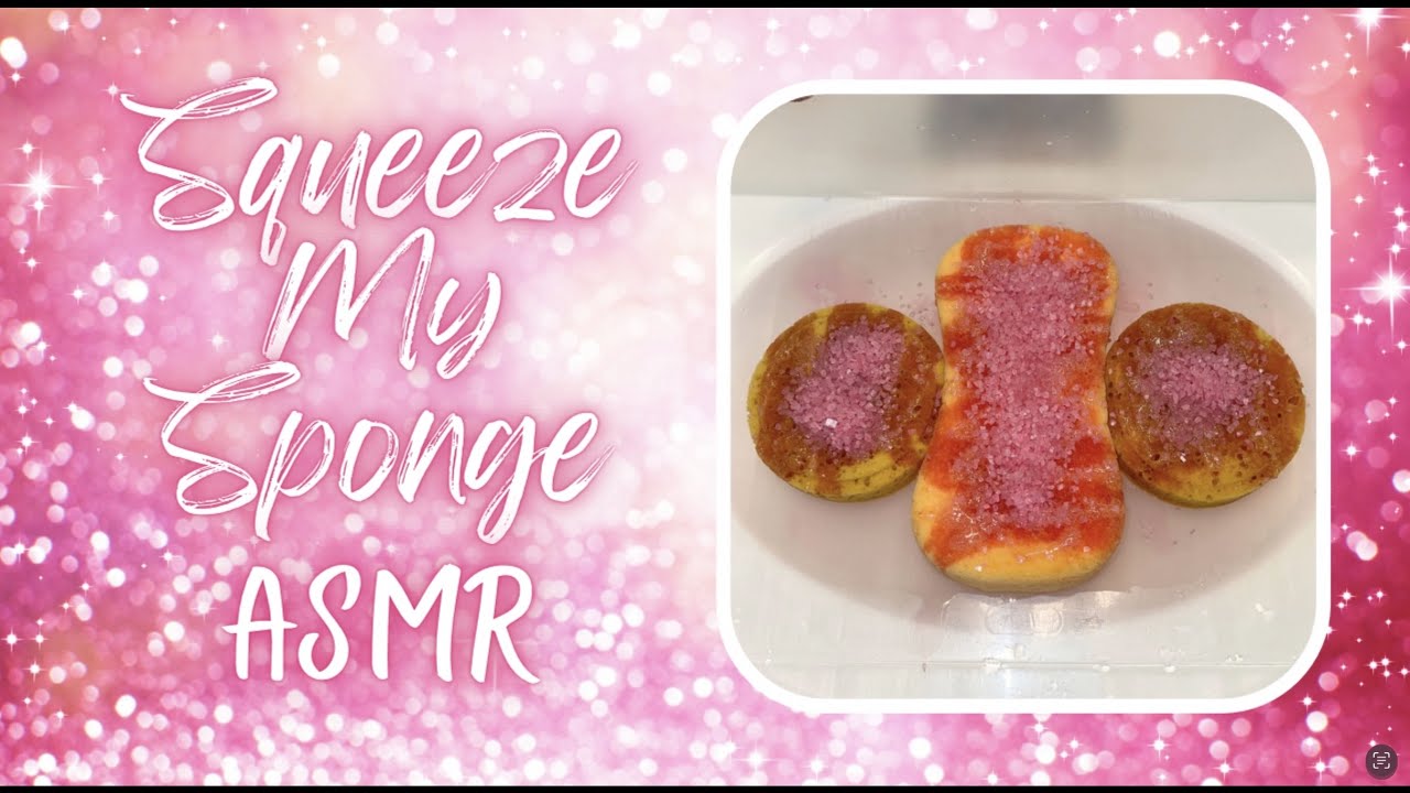 Cotton Candy Pink Suds ASMR Soapy Sudsy Sponge Squeezing Part 1 SqueezeMySponge
