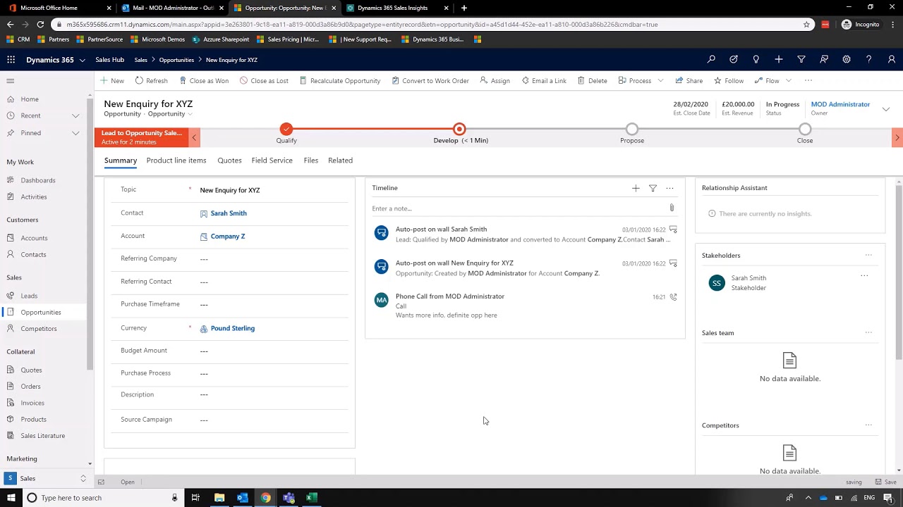 From Lead to Opportunity to Customer in Dynamics 365 for Sales