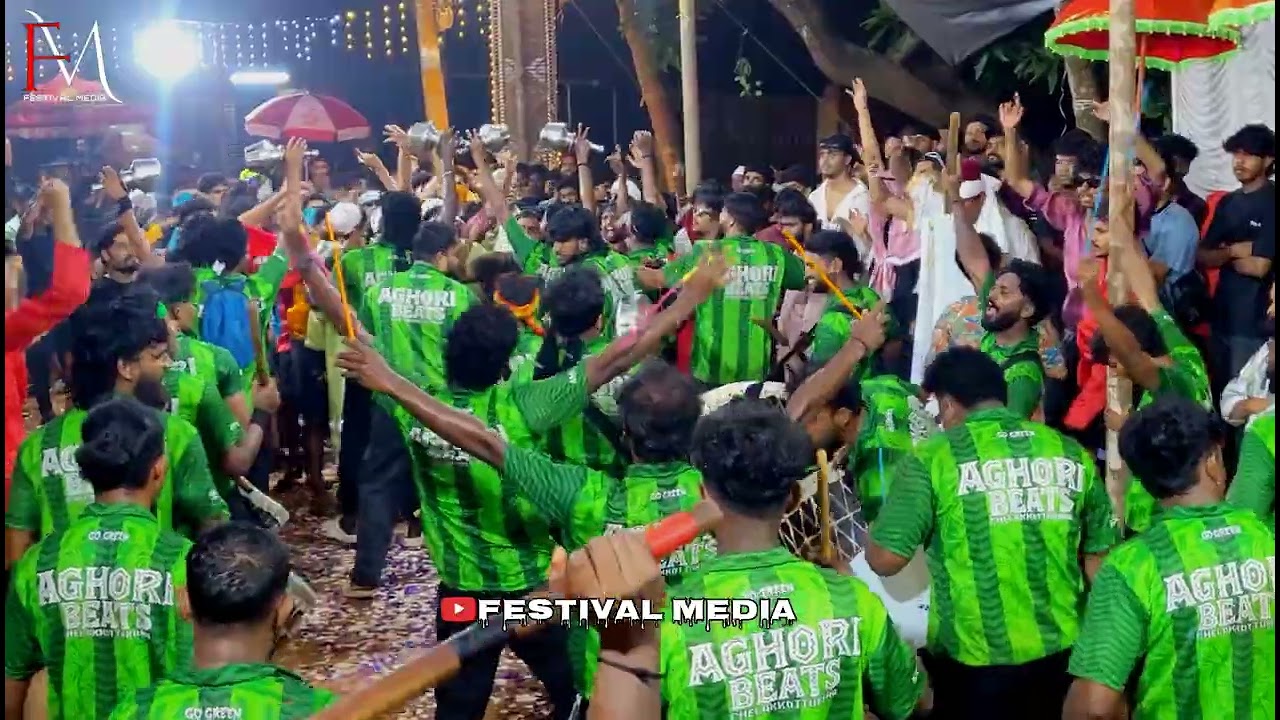 AGHORIയുടെ  ✨ ഇടിവെട്ട് പരിപാടി @മങ്ങാട് പള്ളി പെരുന്നാൾ 2025🥳 AGHORI BEATS 💚 #festival #trending 