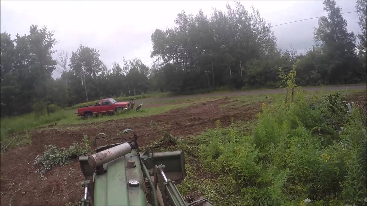 taking down trees at the came with the 420 dozer