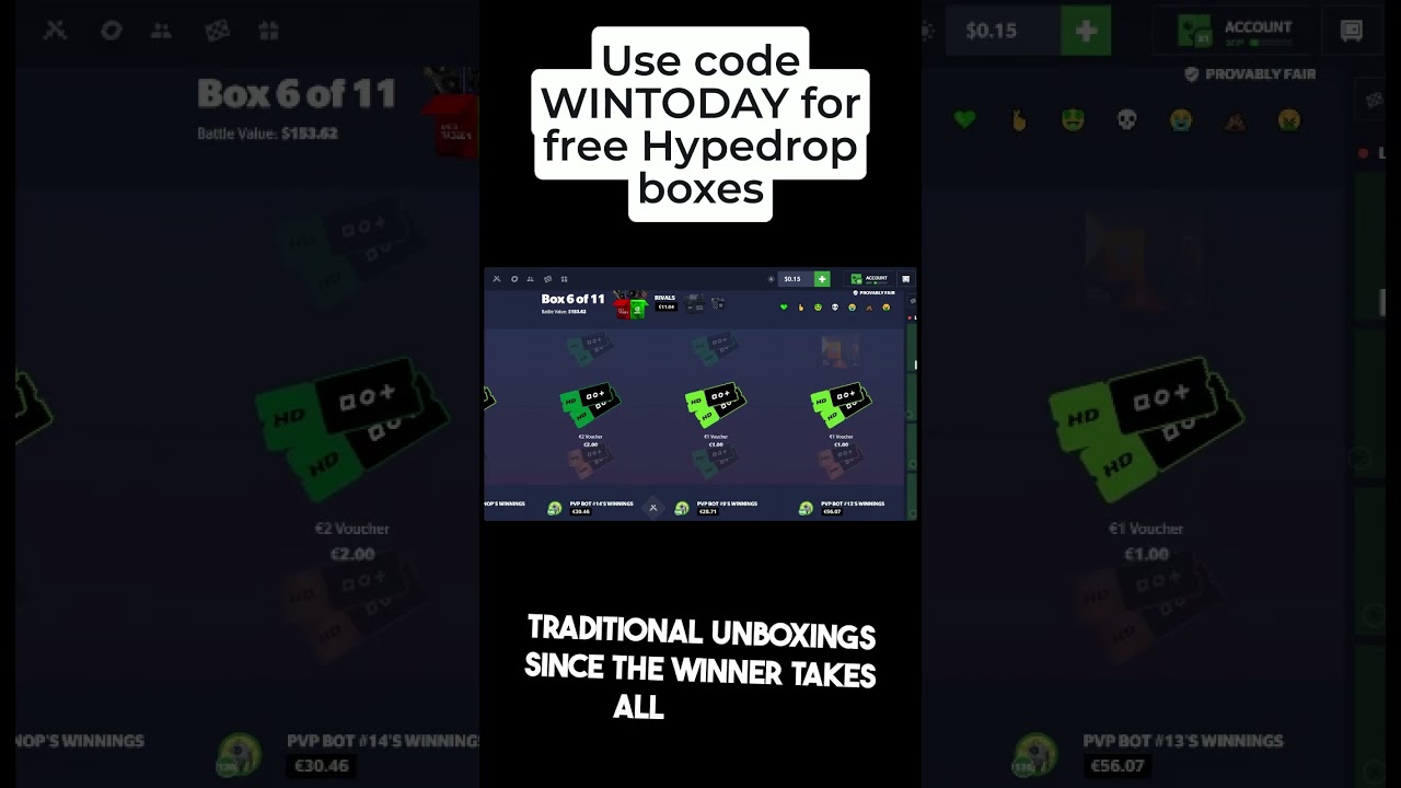 Free Hypedrop Box with code WINTODAY