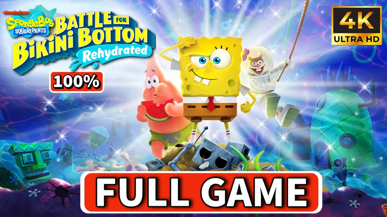 SpongeBob Battle for Bikini Bottom Rehydrated - 100% Gameplay Walkthrough | FULL GAME (PS5 PRO)
