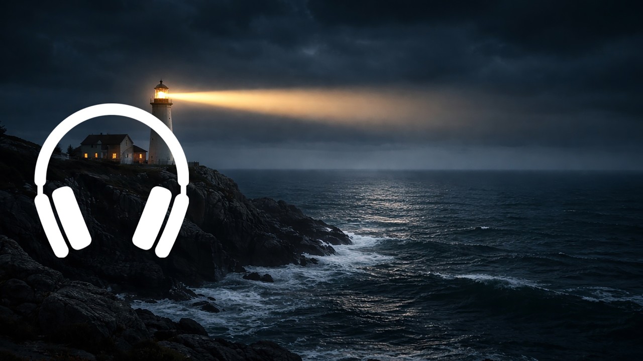 Lo-Fi Ambient 3 Hours 🌊 Night Ocean Lighthouse Ambience for Relaxation, Study and Focus