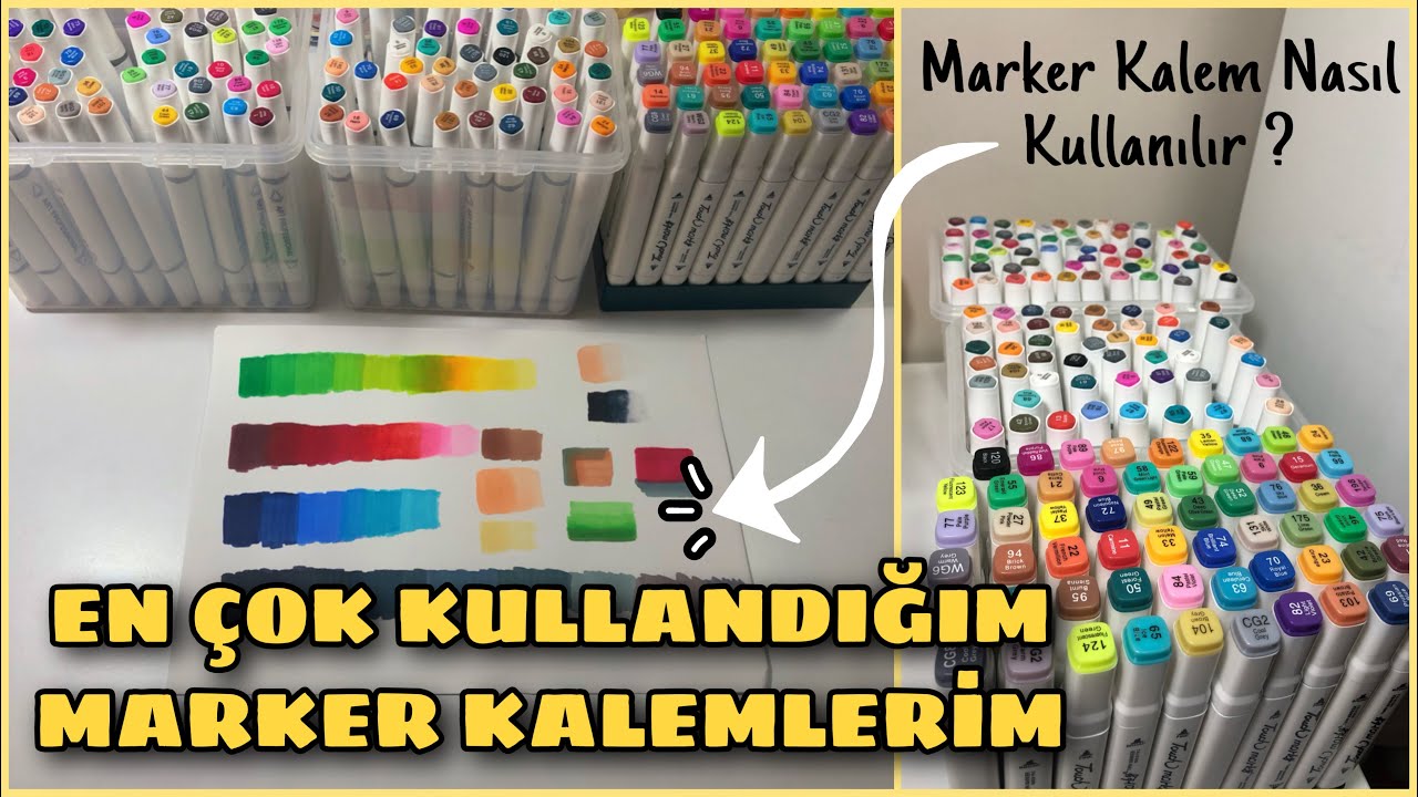 TÜM MARKER KALEMLERİM | Markerlar hakkında en detaylı bilgiler bu videoda ✏️